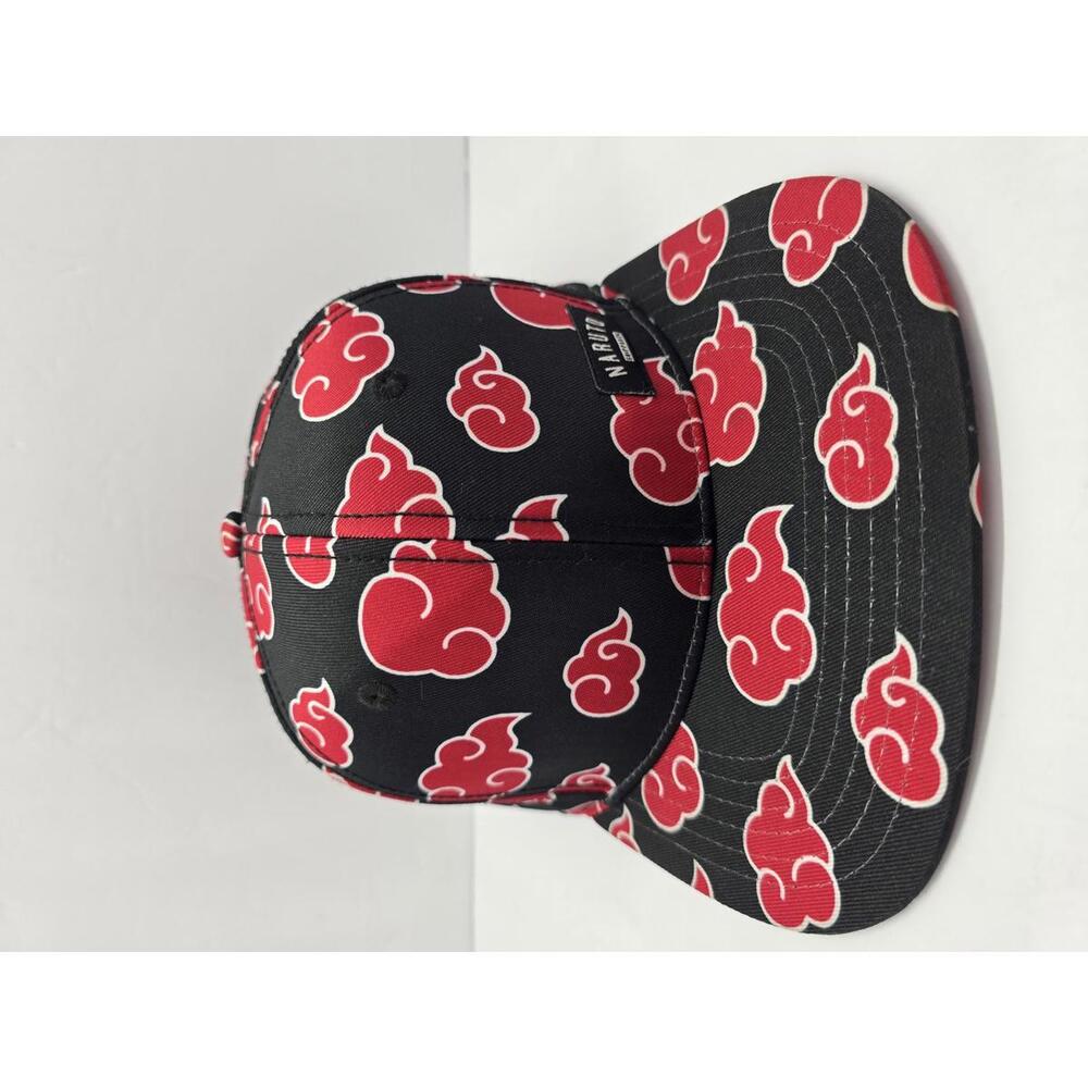 Naruto Shippuden Baseball Cap Strap Back Black Red Clouds Anime VIZ Media EUC